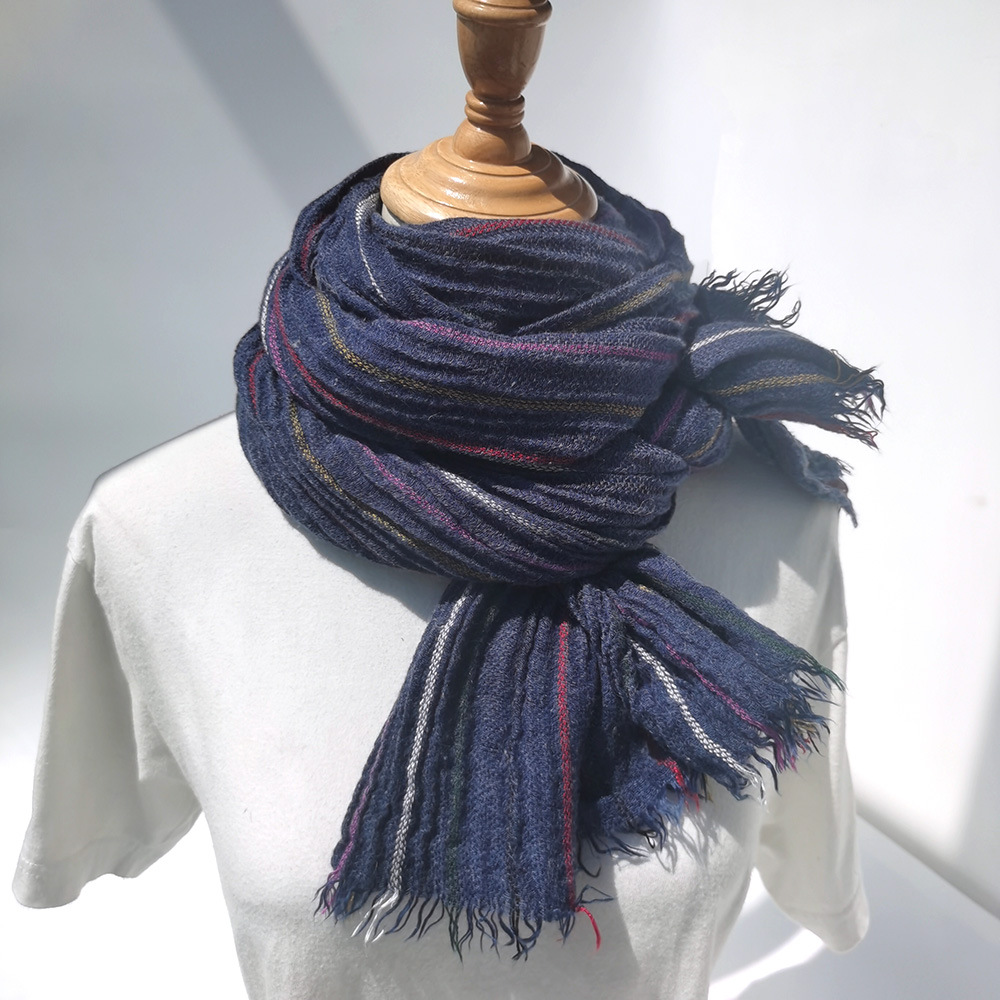 Muffler Men Wool - Ciepły zimowy męski szalik wełniany moda