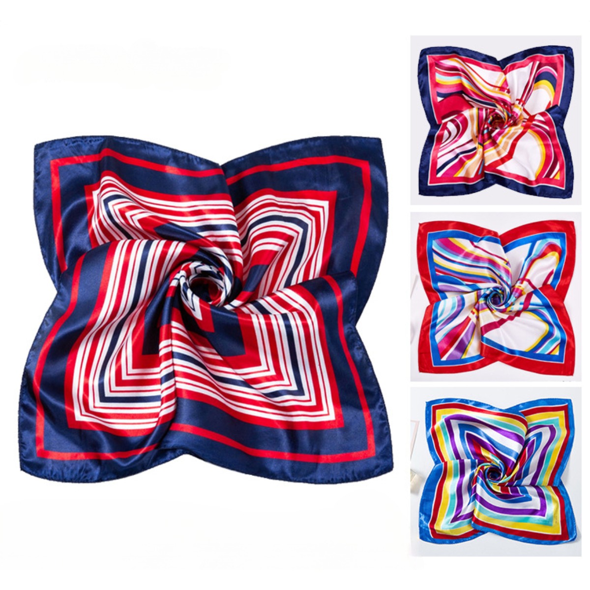 Ascot Neck Scarf - 50*50cm kwadratowe jedwabne szaliki szalik moda