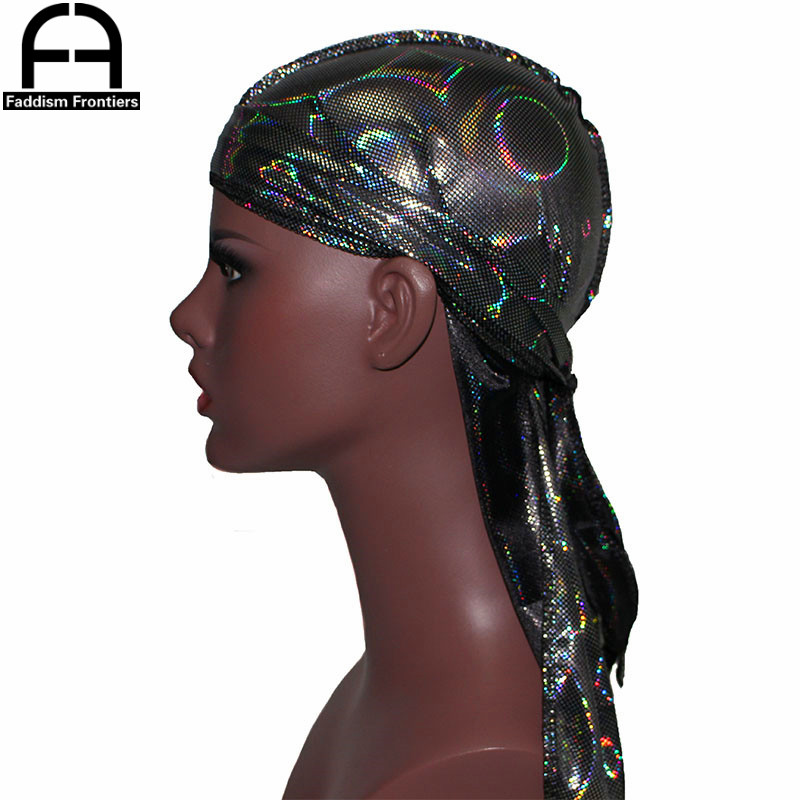 Bandana Doo Rag - Nowe męskie kolorowe świecące jedwabiste Durags