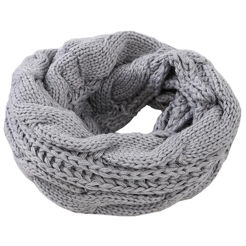 Infinity Scarf Knit - Mężczyźni Kobiety Chłopcy Dziewczęta Gruby prążkowany