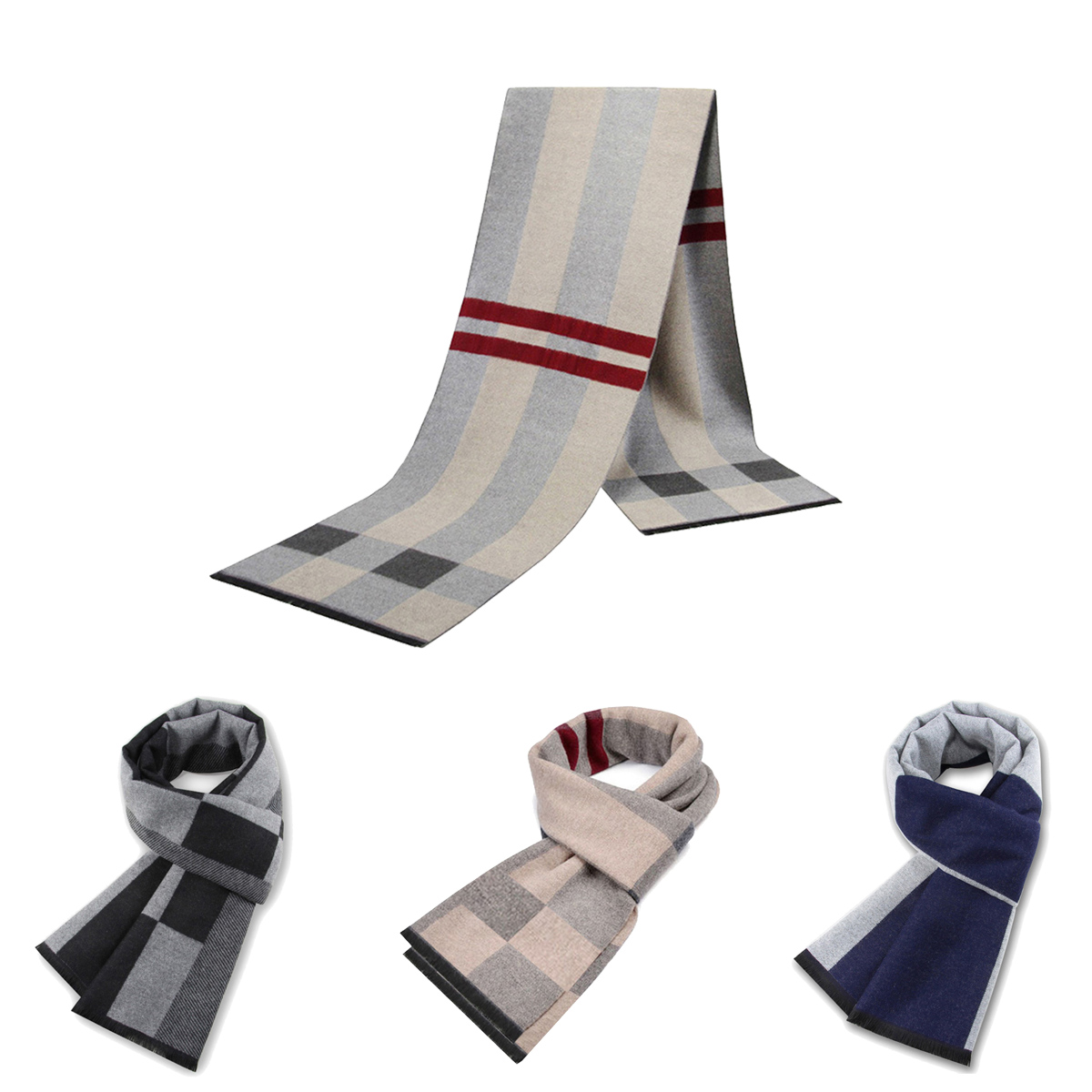 Muffler Men Wool - Męski Szalik Zimowy Imitacja Kaszmiru Luksusowa