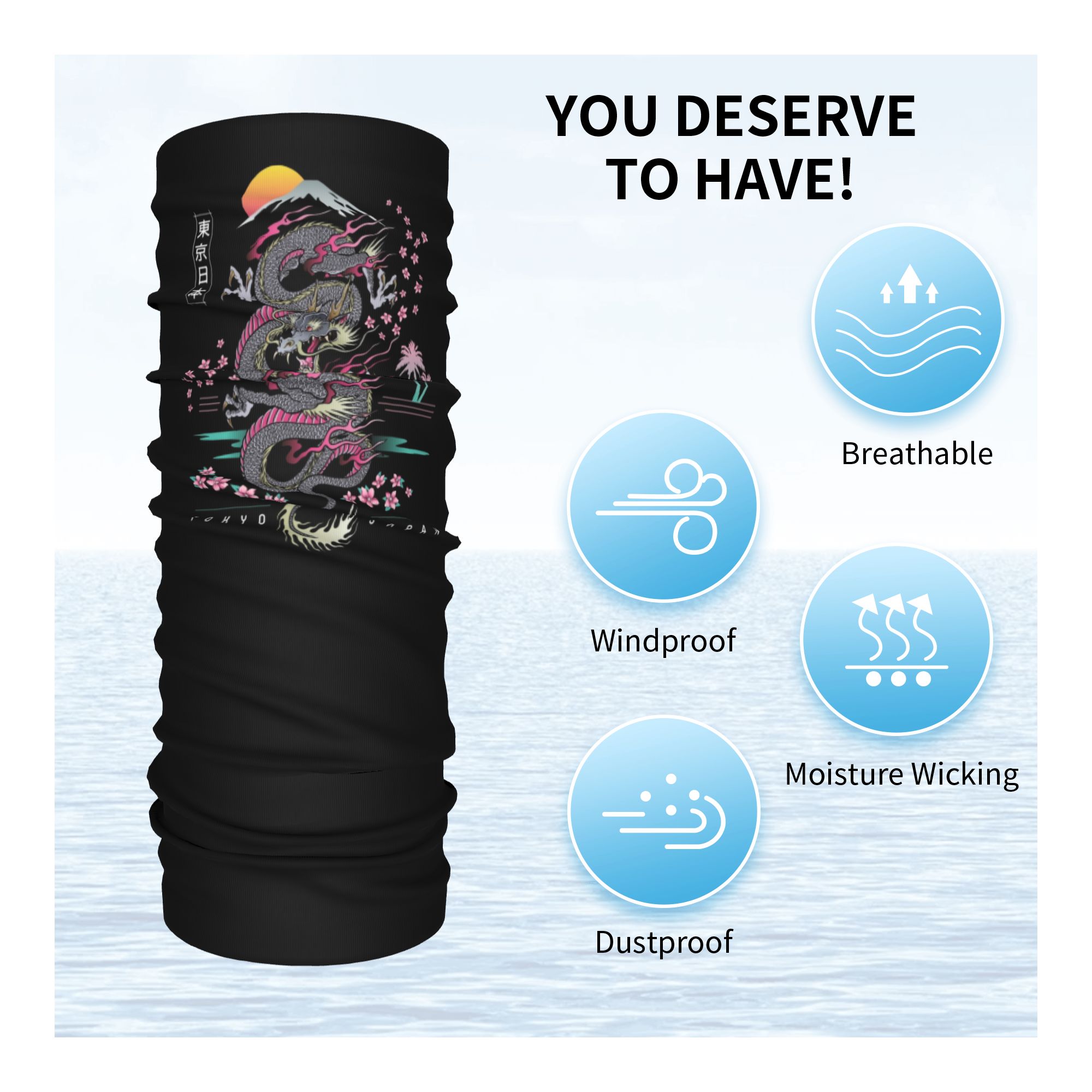 Opaska na głowę z motywem smok – Neck Warmer Tube recenzja i cena