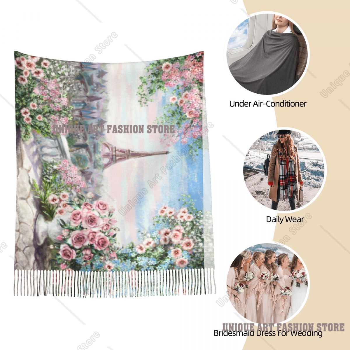 Obraz olejny Francja Paryż Wie – Pashmina Wrap Large recenzja i cena