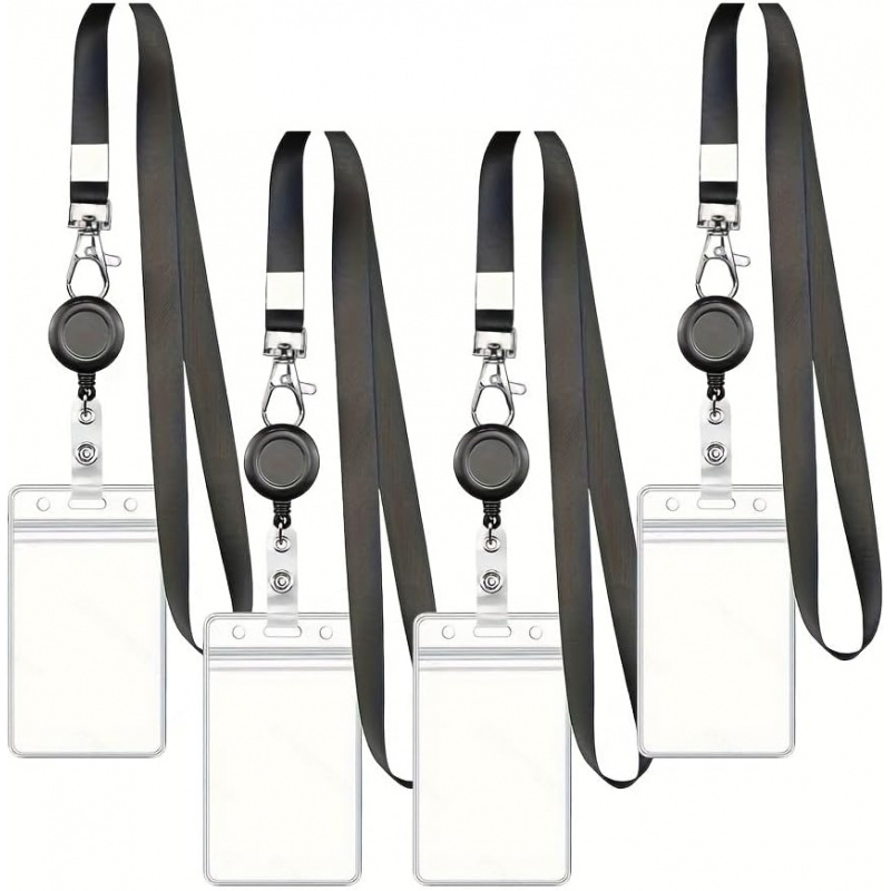 4 szt. Czarny sznurek na ident – Lanyard Badge Holder recenzja i cena
