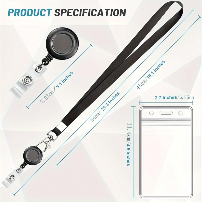 4 szt. Czarny sznurek na ident – Lanyard Badge Holder recenzja i cena