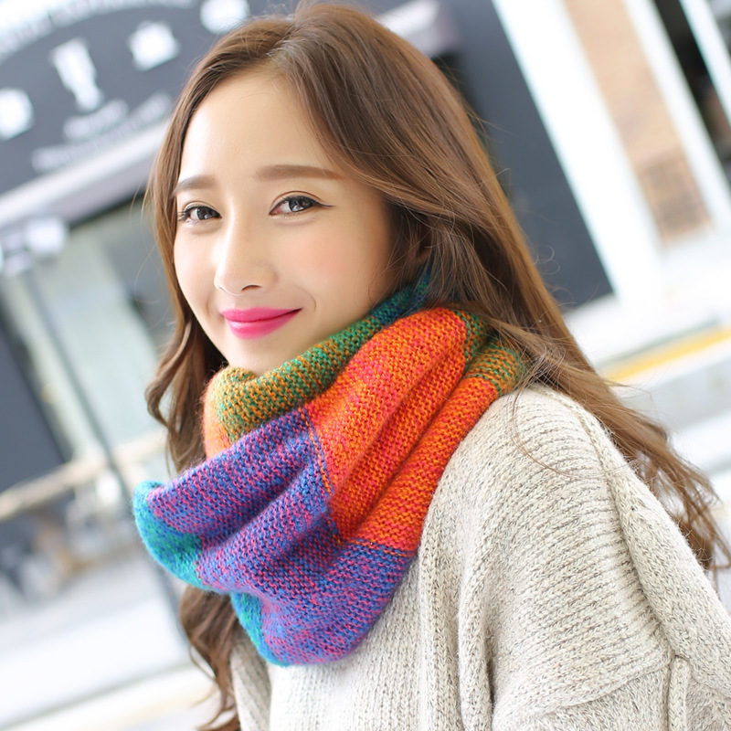 Tęczowe dzianinowe szaliki nie – Infinity Scarf Knit recenzja i cena