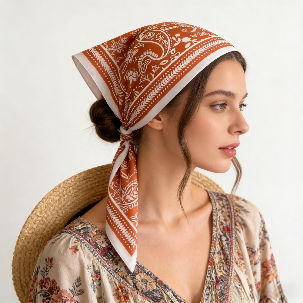 1 szt. apaszka jedwabna w wzór – Silk Neck Scarf recenzja i cena