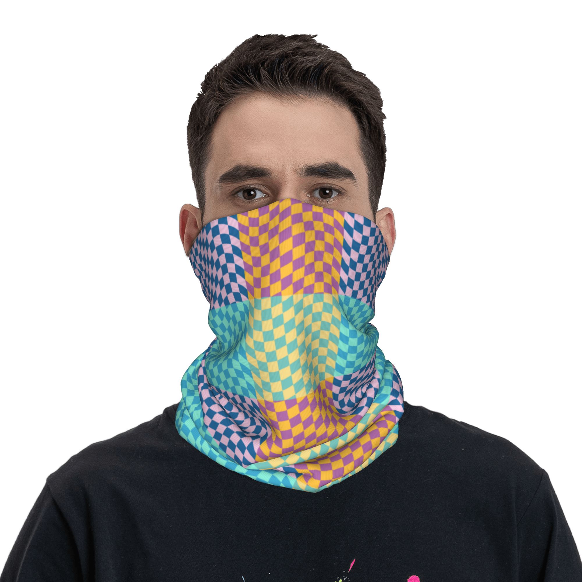 Kolorowa bandana w kratę, osło – Neck Warmer Tube recenzja i cena
